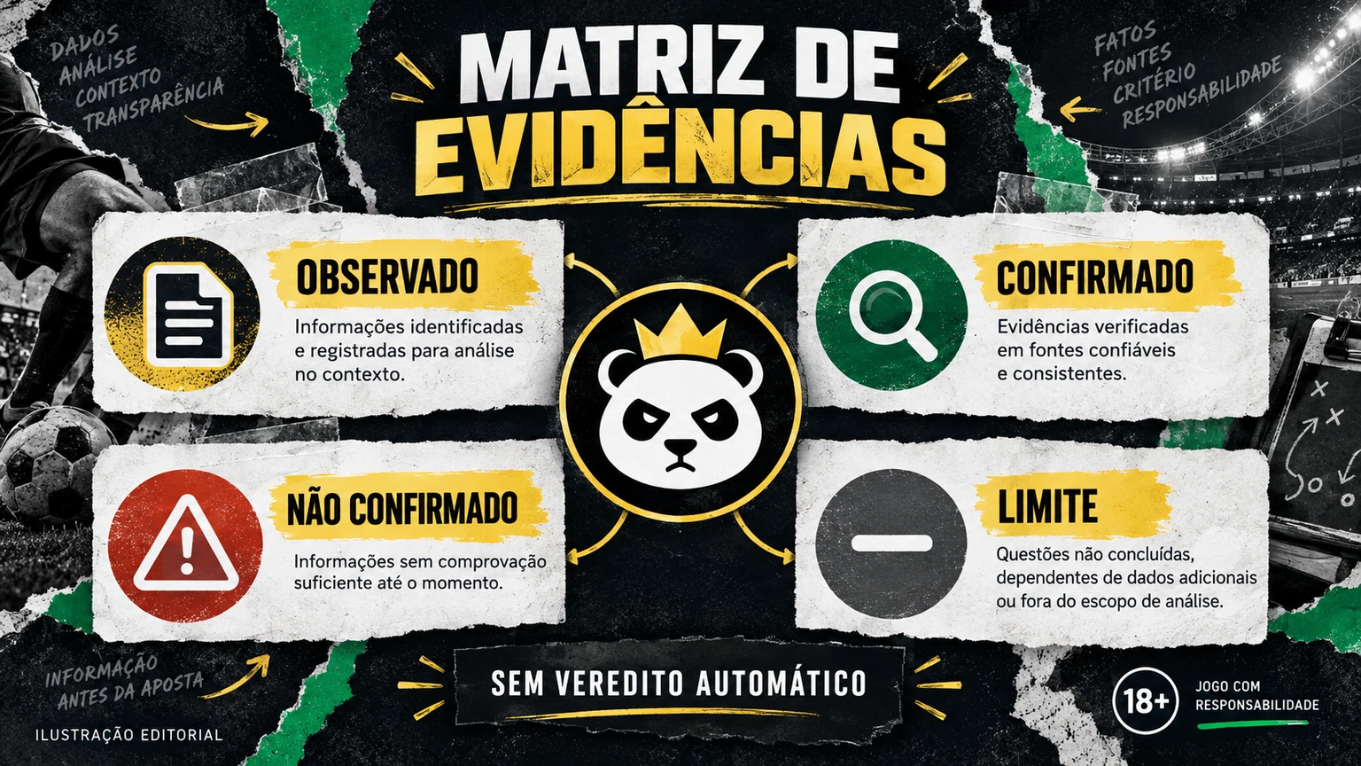 Matriz editorial de confiança KingPanda com critérios aprovados, conflitantes e não verificados